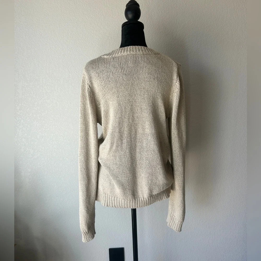 Relativity Cable Knit Tan Shimmer Sweater - Picture 4 of 7